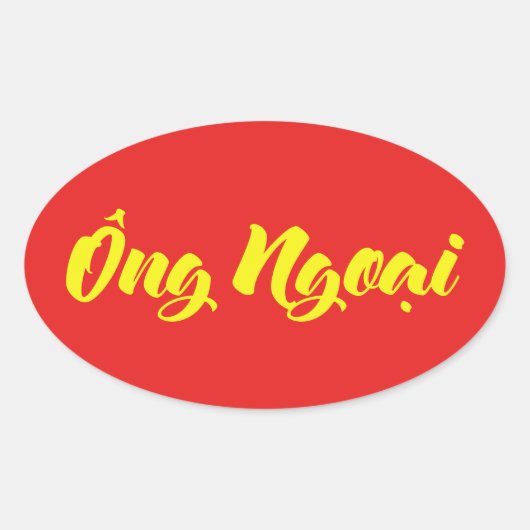 Vietnamees (moederlijk) grootvader - Ông Ngoi Ovale Sticker (Voorkant)