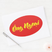 Vietnamees (moederlijk) grootvader - Ông Ngoi Ovale Sticker (Envelop)