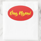 Vietnamees (moederlijk) grootvader - Ông Ngoi Ovale Sticker (Tas)