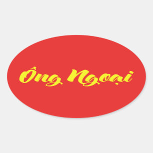 Vietnamees (moederlijk) grootvader - Ông Ngoi Ovale Sticker