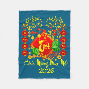 Vietnamees Nieuwjaar 2026 Tet Viet Chuc Mung  Fleece Deken