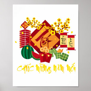 Vietnamees Nieuwjaar 2026 Tet Viet Chuc Mung  Poster