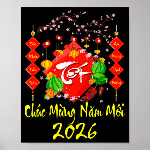 Vietnamees Nieuwjaar 2026 Tet Viet Chuc Mung  Poster