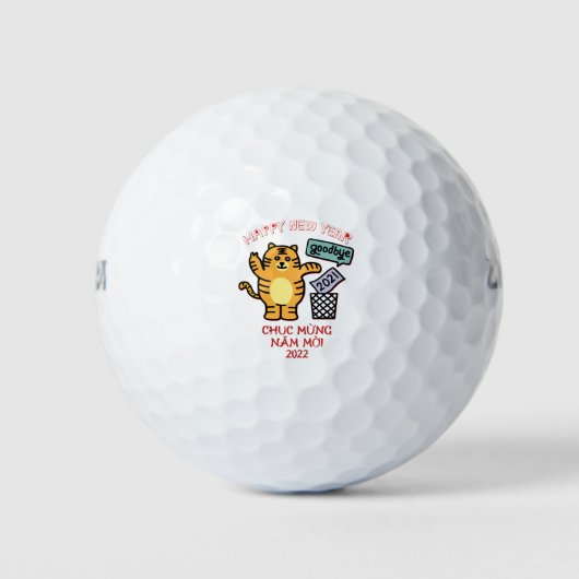 Vietnamees nieuwjaar - Chuc Mung Nam Moi 2022 Golfballen (Voorkant)
