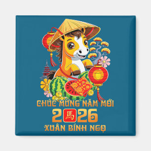 Vietnamees Nieuwjaar Chuc Mung Nam Moi 2026 H Magneet