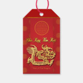 Vietnamees Nieuwjaar Dragon papier-cut gepersonali Cadeaulabel (Voorkant)