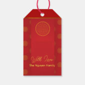 Vietnamees Nieuwjaar Dragon papier-cut gepersonali Cadeaulabel (Achterkant)