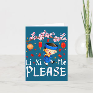 Vietnamees Nieuwjaar Li Xi Me Please Ao Dai B Kaart