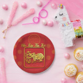 Vietnamees Nieuwjaar OX papier gesneden PP Papieren Bordje (Feest)