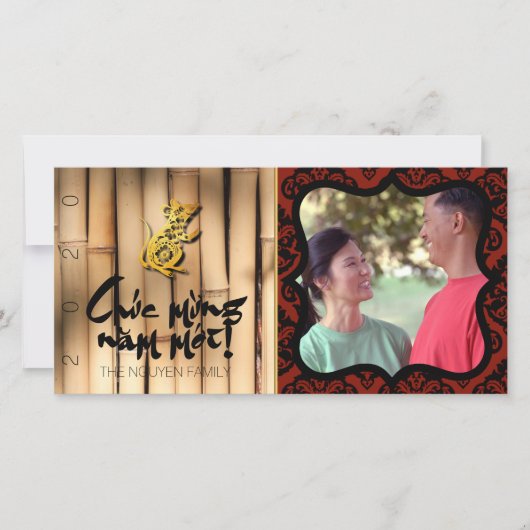 Vietnamees nieuwjaar Rat 2020 familie Groet TYC Bedankkaart (Voorkant)