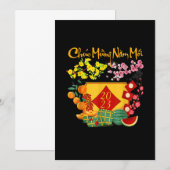 Vietnamees nieuwjaar - Tet 2023 Decoration Li Save The Date (Voorkant / Achterkant)