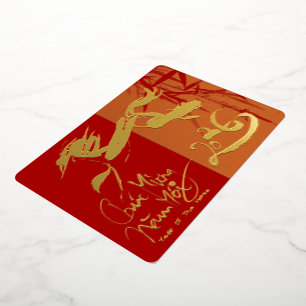 Vietnamees Nieuwjaar van het Paard 2026 FGC2 Folie Feestdagenkaart