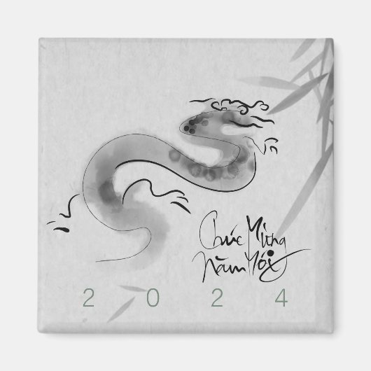 Vietnamees Origineel Drakenjaar 2024 SqM Magneet (Voorkant)