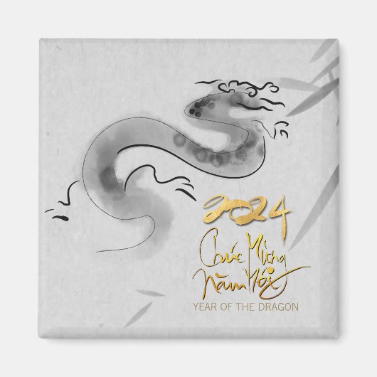 Vietnamees Origineel Drakenjaar 2024 SqM Magneet (Voorkant)