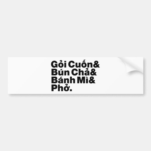 Vietnamees straatvoedsel bumpersticker (Voorkant)