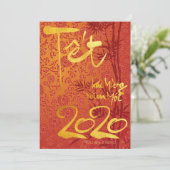 Vietnamees Têt 2020 in de gouden versierde FC Aankondiging (Staand voorkant)