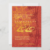 Vietnamees Têt 2020 in de gouden versierde FC Aankondiging (Achterkant)