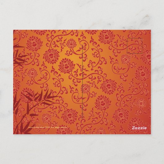 Vietnamees Têt 2020 in goudversierd Briefkaart (Achterkant)