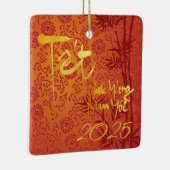 Vietnamees Têt custom 2023 gold decorated SqCO Keramisch Ornament (Rechts)