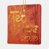 Vietnamees Têt custom 2023 gold decorated SqCO Keramisch Ornament (Links)