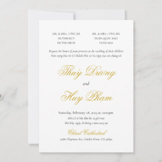 Vietnamees tweetalige uitnodiging in schrift