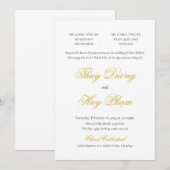 Vietnamees tweetalige uitnodiging in schriftype (Voorkant / Achterkant)