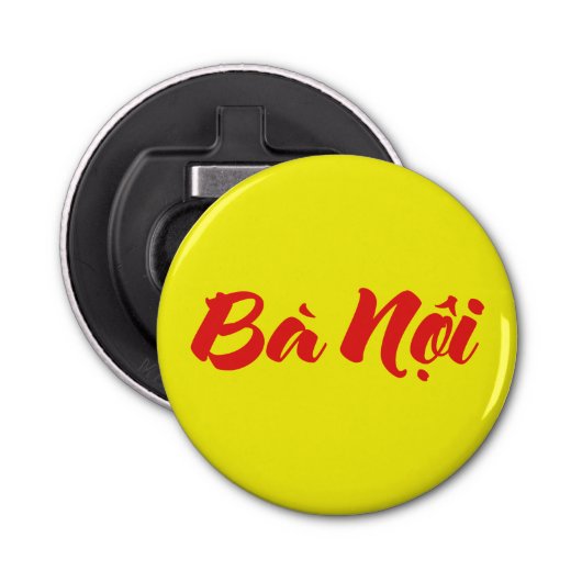 Vietnamees (vaderlijk) grootmoeder - Bà Nempli Button Flesopener (Voorkant)