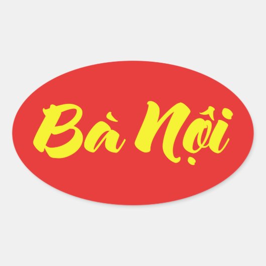 Vietnamees (vaderlijk) grootmoeder - Bà Nempli Ovale Sticker (Voorkant)