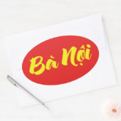 Vietnamees (vaderlijk) grootmoeder - Bà Nempli Ovale Sticker (Envelop)