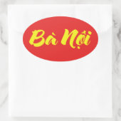 Vietnamees (vaderlijk) grootmoeder - Bà Nempli Ovale Sticker (Tas)