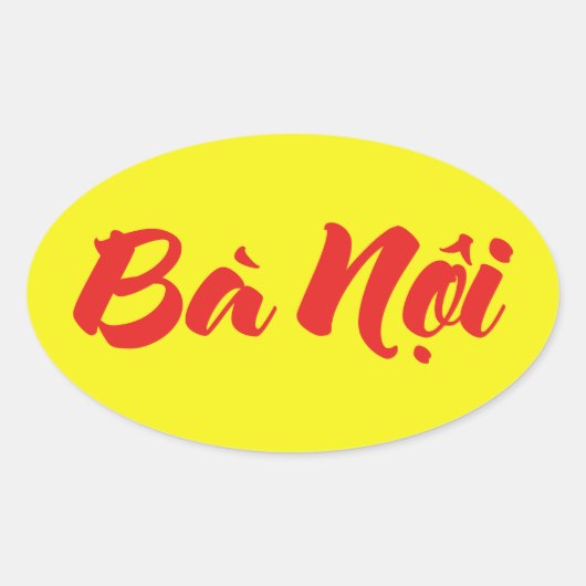 Vietnamees (vaderlijk) grootmoeder - Bà Nempli Ovale Sticker (Voorkant)
