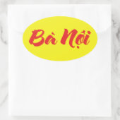 Vietnamees (vaderlijk) grootmoeder - Bà Nempli Ovale Sticker (Tas)