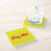 Vietnamees (vaderlijk) grootvader - Ông Nempli Glazen Onderzetter (Schuin)