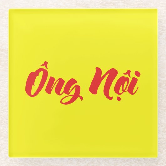 Vietnamees (vaderlijk) grootvader - Ông Nempli Glazen Onderzetter (Voorkant)