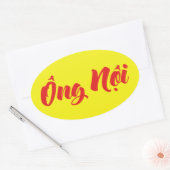 Vietnamees (vaderlijk) grootvader - Ông Nempli Ovale Sticker (Envelop)