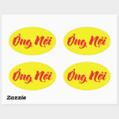 Vietnamees (vaderlijk) grootvader - Ông Nempli Ovale Sticker (Vel)