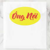 Vietnamees (vaderlijk) grootvader - Ông Nempli Ovale Sticker (Tas)
