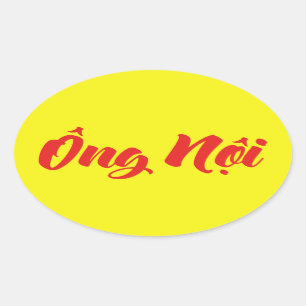 Vietnamees (vaderlijk) grootvader - Ông Nempli Ovale Sticker