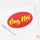 Vietnamees (vaderlijk) grootvader - Ông Nempli Ovale Sticker (Envelop)