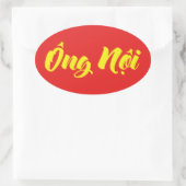 Vietnamees (vaderlijk) grootvader - Ông Nempli Ovale Sticker (Tas)