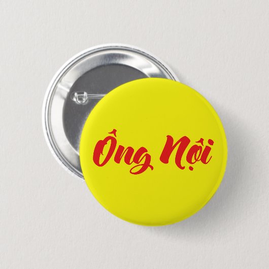Vietnamees (vaderlijk) grootvader - Ông Nempli Ronde Button 5,7 Cm (Voorkant /achterkant)