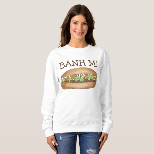 Vietnamees varken Banh Bahn Mi Sandwich Sweatshirt (Voorkant volledig)