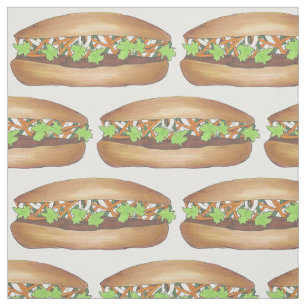 Vietnamees varkensvlees Banh Mi Sandwich Food Food Stof