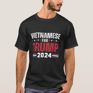 Vietnamees voor Trump 2024 Amerikaanse vlag T-Shir T-shirt