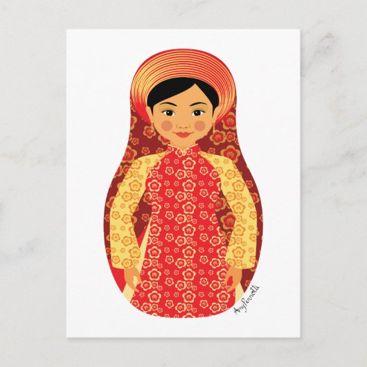Vietnamees vuur Matryoshka Briefkaart (Voorkant)