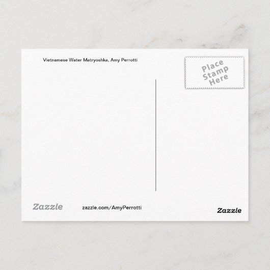 Vietnamees Water Matryoshka Briefkaart (Achterkant)