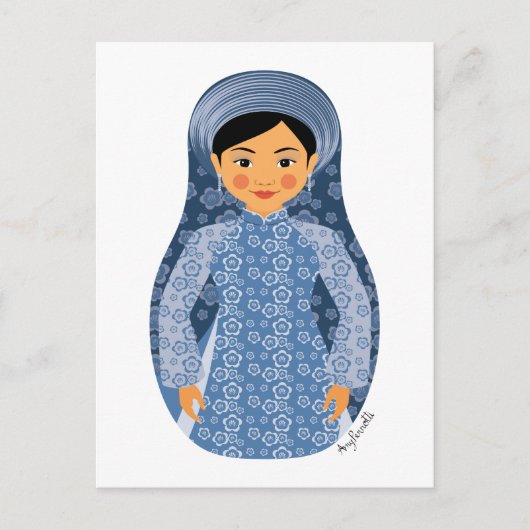 Vietnamees Water Matryoshka Briefkaart (Voorkant)