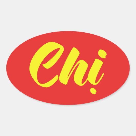 Vietnamees zuster - Ch ~ Tiakng Vioottaal Ovale Sticker (Voorkant)