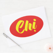 Vietnamees zuster - Ch ~ Tiakng Vioottaal Ovale Sticker (Envelop)