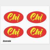 Vietnamees zuster - Ch ~ Tiakng Vioottaal Ovale Sticker (Vel)